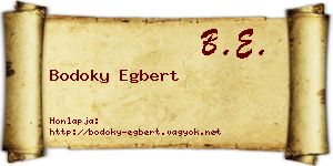 Bodoky Egbert névjegykártya